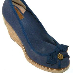 Tory Burch Open-Toe Wedge Espadrilles